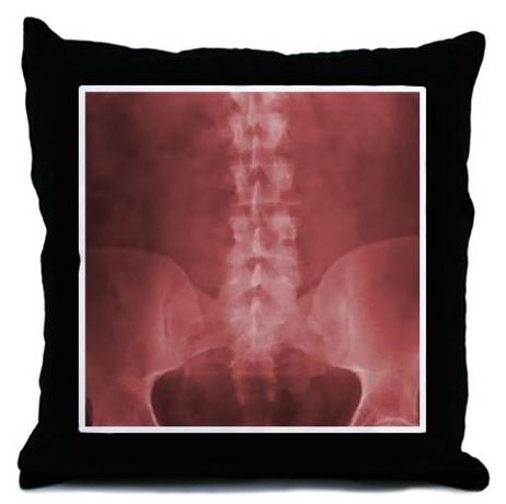 Red Digital X-Ray Art Throw Pillow